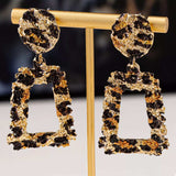 18K Gold-Plated Leopard Dangle Earrings - Trendsi - Flyclothing LLC