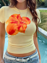 Devine Graphic Round Neck Short Sleeve T-Shirt - Trendsi - Flyclothing LLC