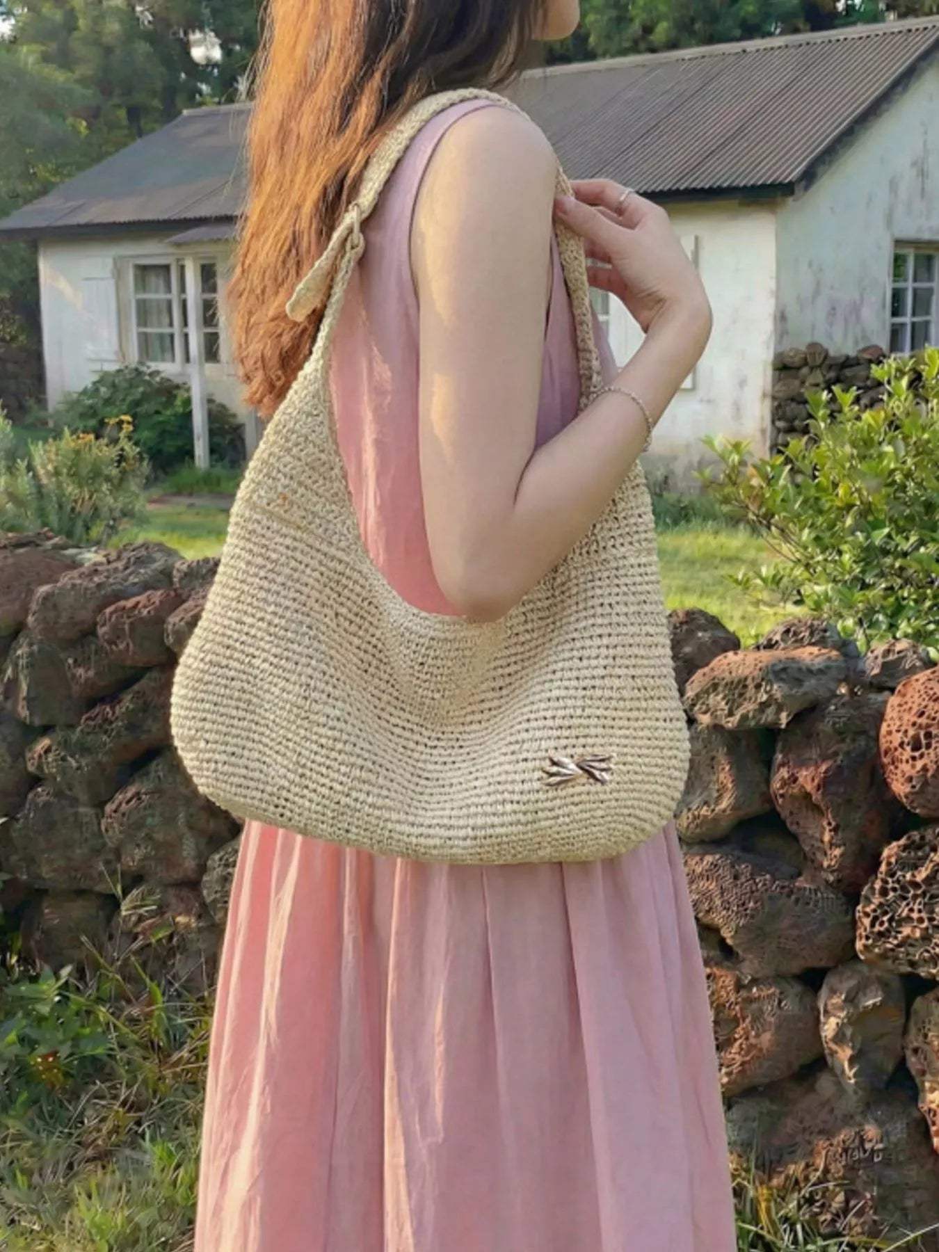 Woven Casual Beach Shoulder Bag - Trendsi - Flyclothing LLC