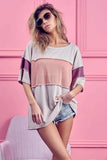 BiBi Thermal Rib Top with Bella Rib Color Block - Trendsi - Flyclothing LLC