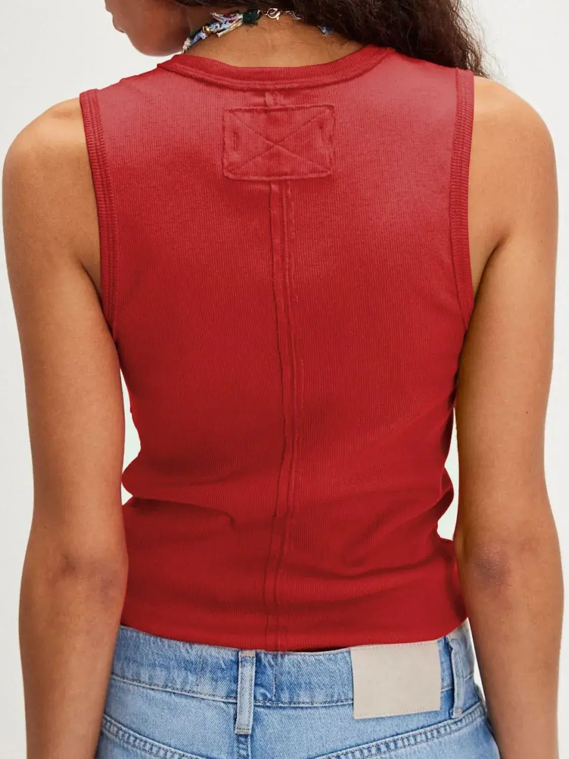 Solid V-Neck Tank - Trendsi - Flyclothing LLC
