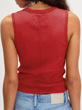 Solid V-Neck Tank - Trendsi