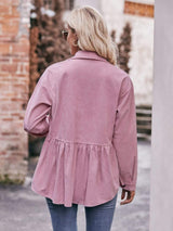 Mandy Collared Neck Long Sleeve Shirt - Trendsi - Flyclothing LLC