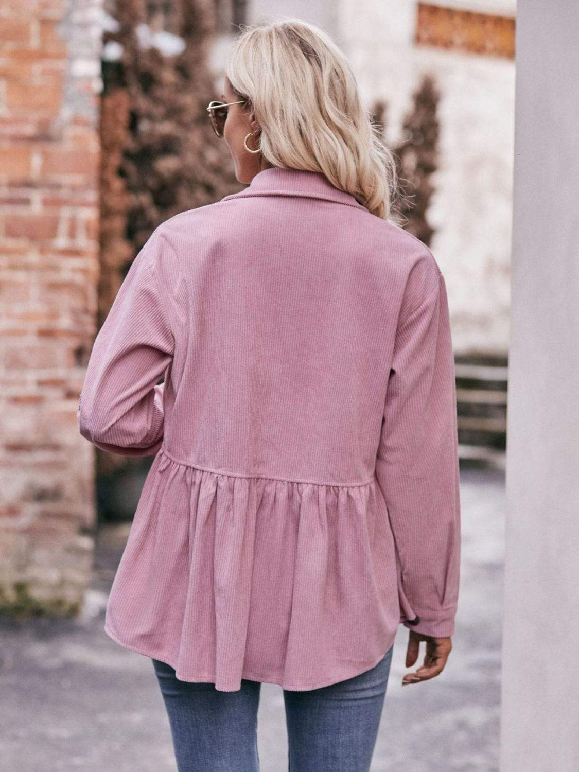 Mandy Collared Neck Long Sleeve Shirt - Trendsi - Flyclothing LLC