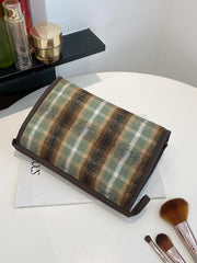 Contrast Plaid Clutch with Zipper - Trendsi