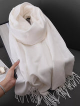 Solid Color Fringe Scarf - Trendsi - Flyclothing LLC