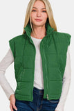 Zenana Zip Up Cropped Puffer Vest with Pockets - Trendsi - Flyclothing LLC
