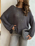 Boat Neck Knit Cover Up with Relaxed Fit - Trendsi - Flyclothing LLC