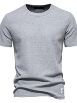 Men's Waffle-Knit Short Sleeve T-Shirt - Trendsi - Flyclothing LLC