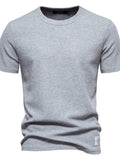 Men's Waffle-Knit Short Sleeve T-Shirt - Trendsi - Flyclothing LLC