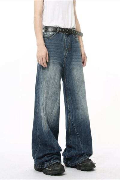 Wide Leg Jeans with Pockets - Trendsi - Flyclothing LLC
