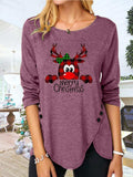 Full Size Reindeer Round Neck Long Sleeve T-Shirt - Trendsi - Flyclothing LLC