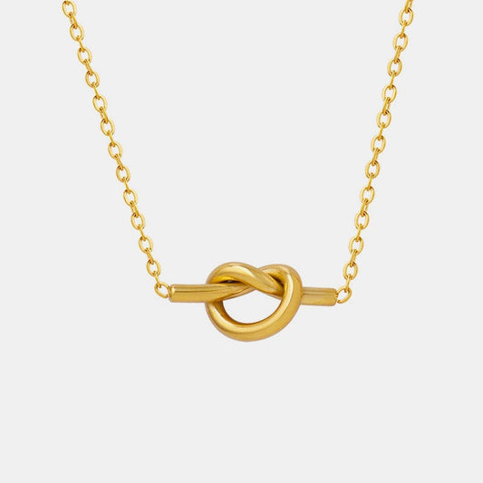 18K Gold-Plated Titanium Steel Knot Necklace - Trendsi