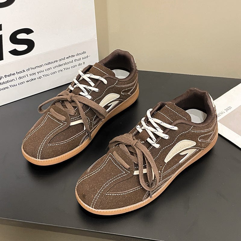 Contrast Flat Sneakers - Trendsi