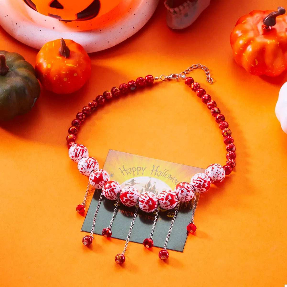 Halloween Theme Necklace with Dangling Beads - Trendsi - Flyclothing LLC