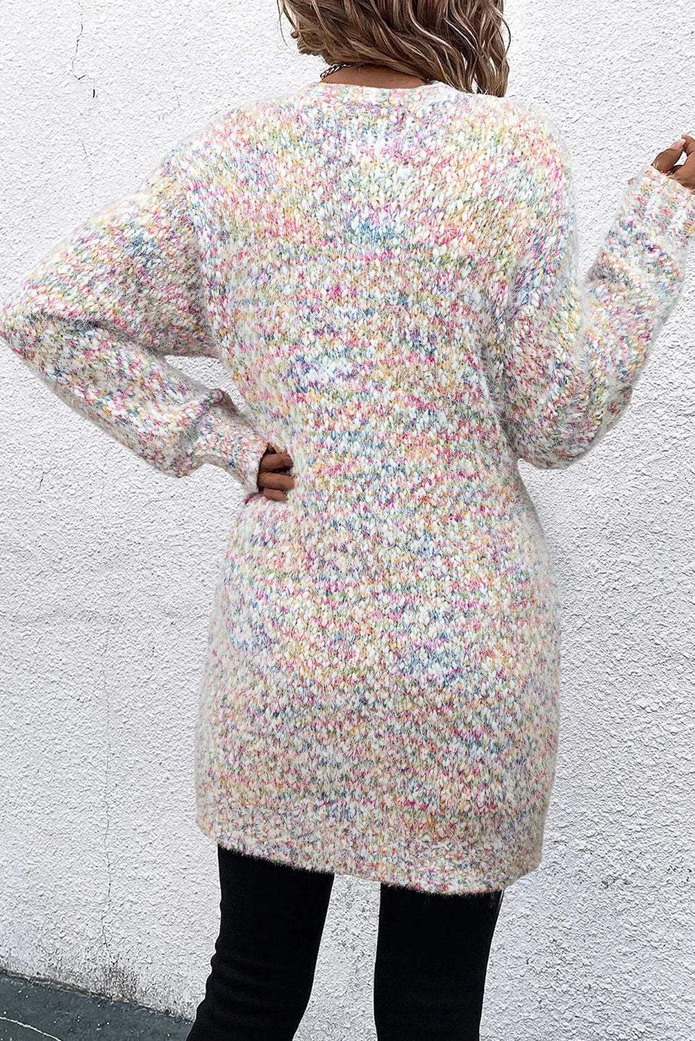 Pocketed Open Front Long Sleeve Cardigan - Trendsi - Flyclothing LLC