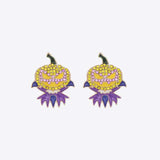 Demon Pumpkin Rhinestone Alloy Earrings - Trendsi - Flyclothing LLC