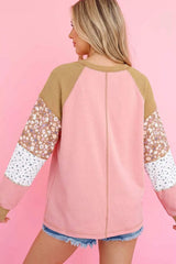 Floral Print Raglan Sleeve Sweatshirt - Trendsi - Flyclothing LLC