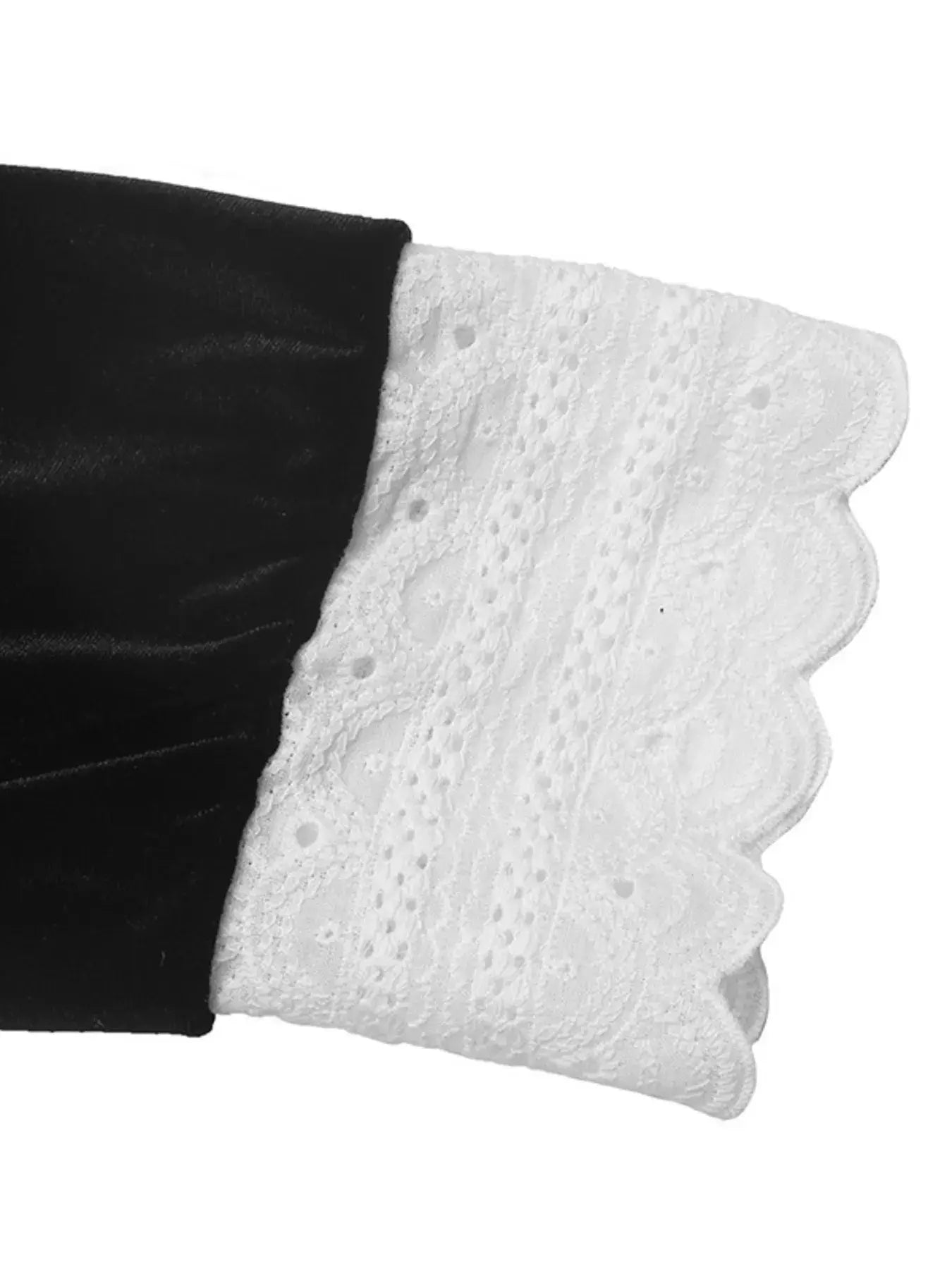 Lace Bow Tie Velvet Blouse - Trendsi - Flyclothing LLC