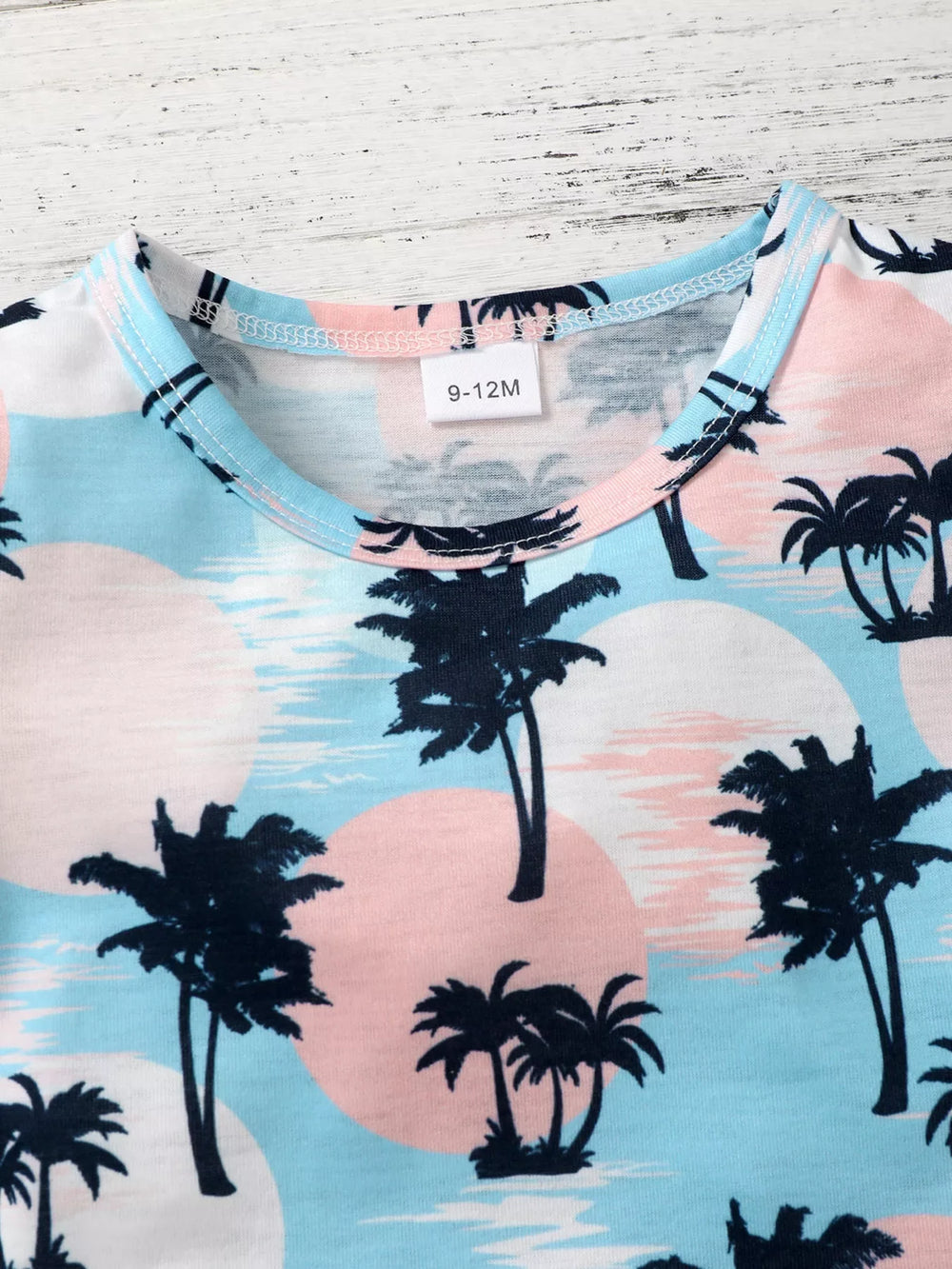 Children's Tropical Palm Tree Print Outfit Set - Trendsi - Flyclothing LLC