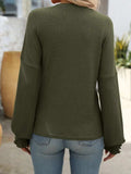 Ribbed Round Neck Long Sleeve T-Shirt - Trendsi - Flyclothing LLC