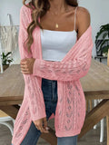 Openwork Open Front Long Sleeve Cardigan - Trendsi - Flyclothing LLC