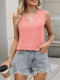Classic V-Neck Sleeveless Tank Top - Trendsi - Flyclothing LLC