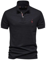 Men's Giraffe Embroidered Short Sleeve Polo - Trendsi - Flyclothing LLC