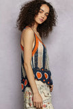 POL Openwork Stripe Pattern Flowy Tank with Scalloped Edge - Trendsi - Flyclothing LLC