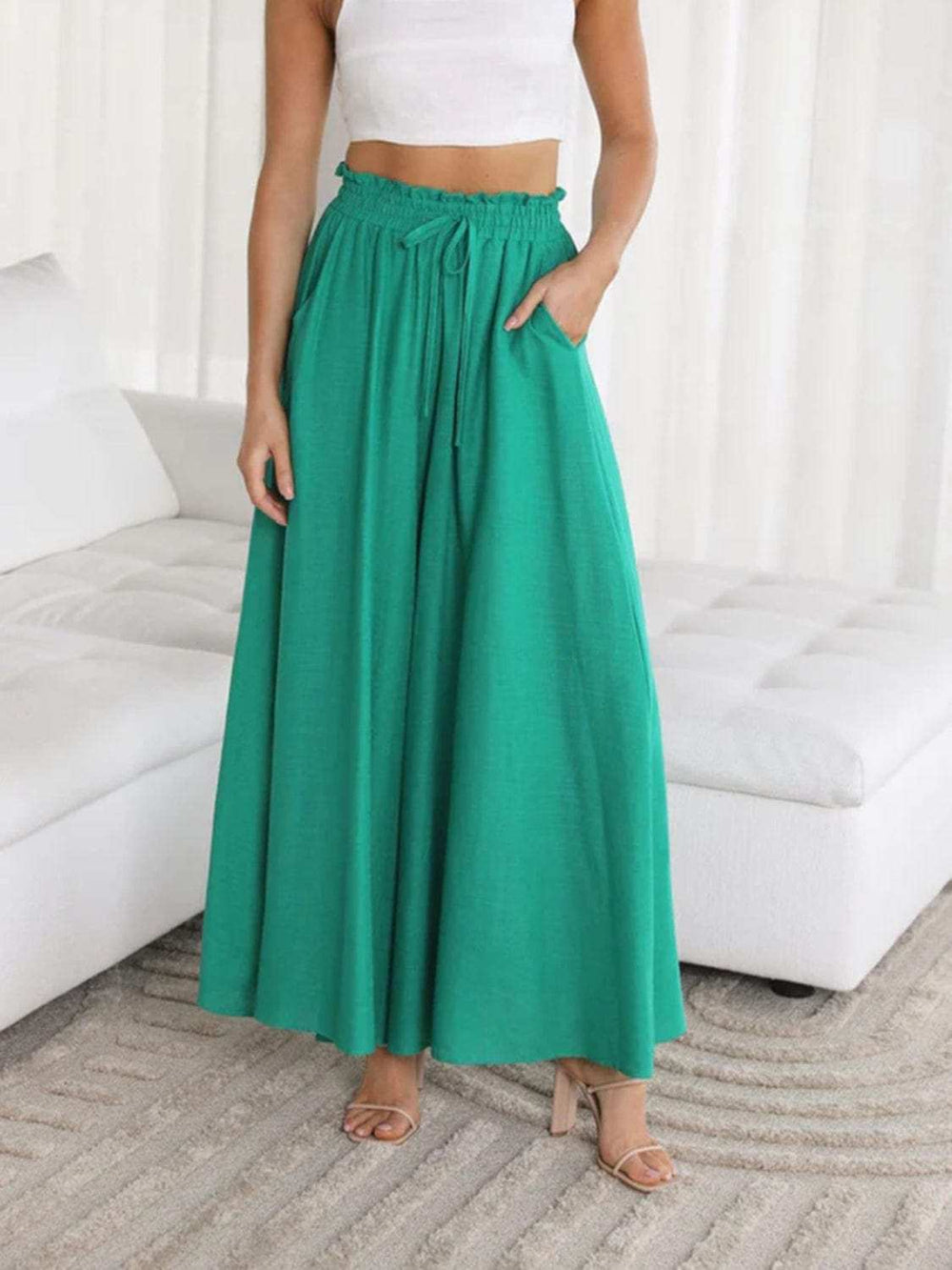 Wide Leg Pants with Pockets - Trendsi - Flyclothing LLC