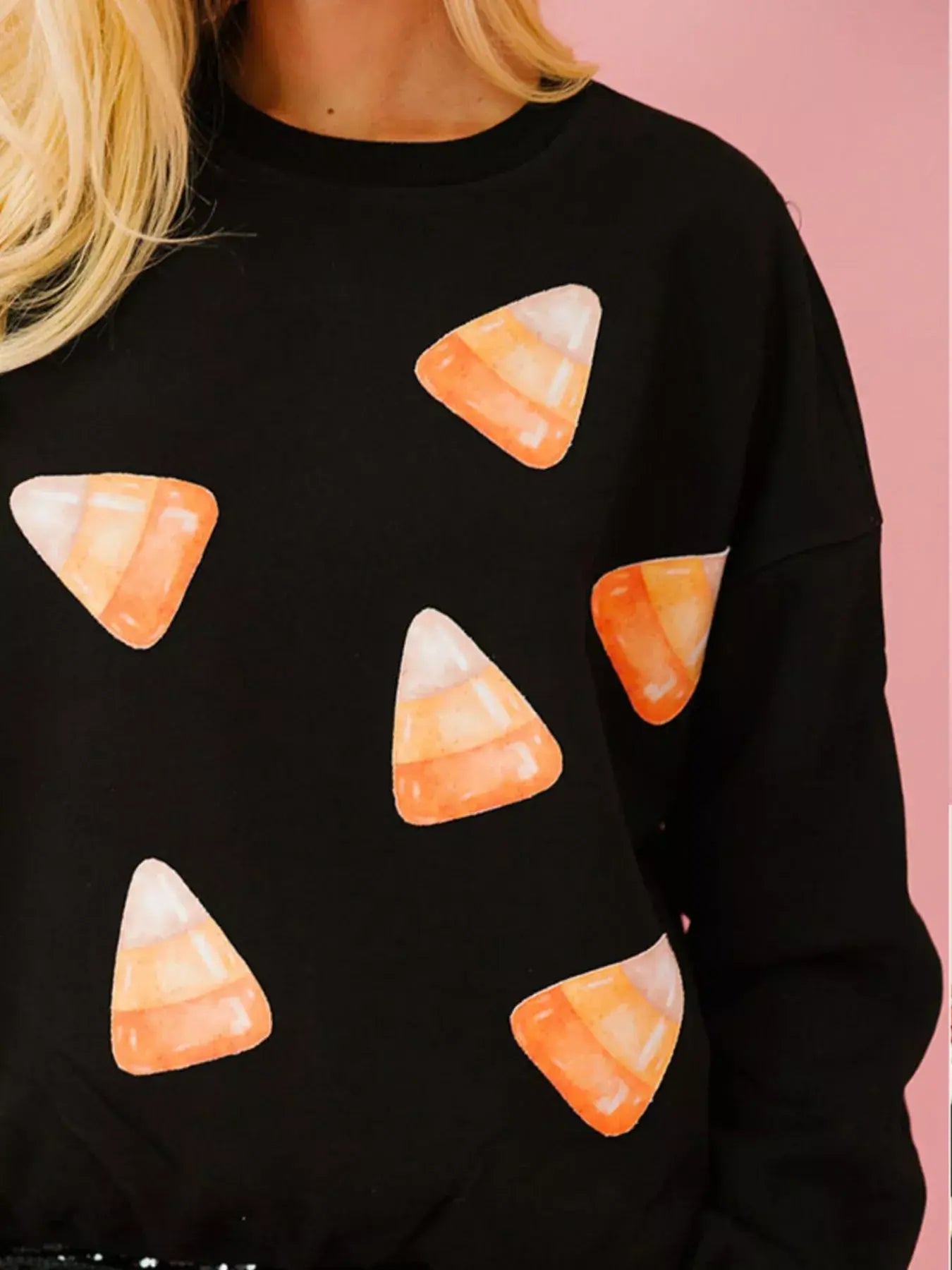 Halloween Sequin Round Neck Sweatshirt - Trendsi - Flyclothing LLC