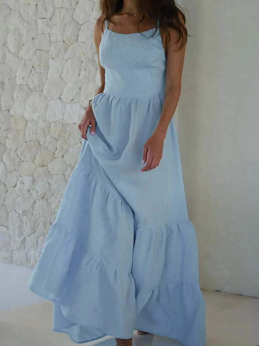 Tiered Maxi Cami Dress with Ruffled Hem - Trendsi - Flyclothing LLC