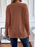 Button-Detail Dropped Shoulder Top - Trendsi - Flyclothing LLC