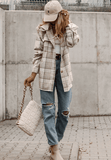 Plaid Removable Hood Button Up Shacket - Trendsi - Flyclothing LLC