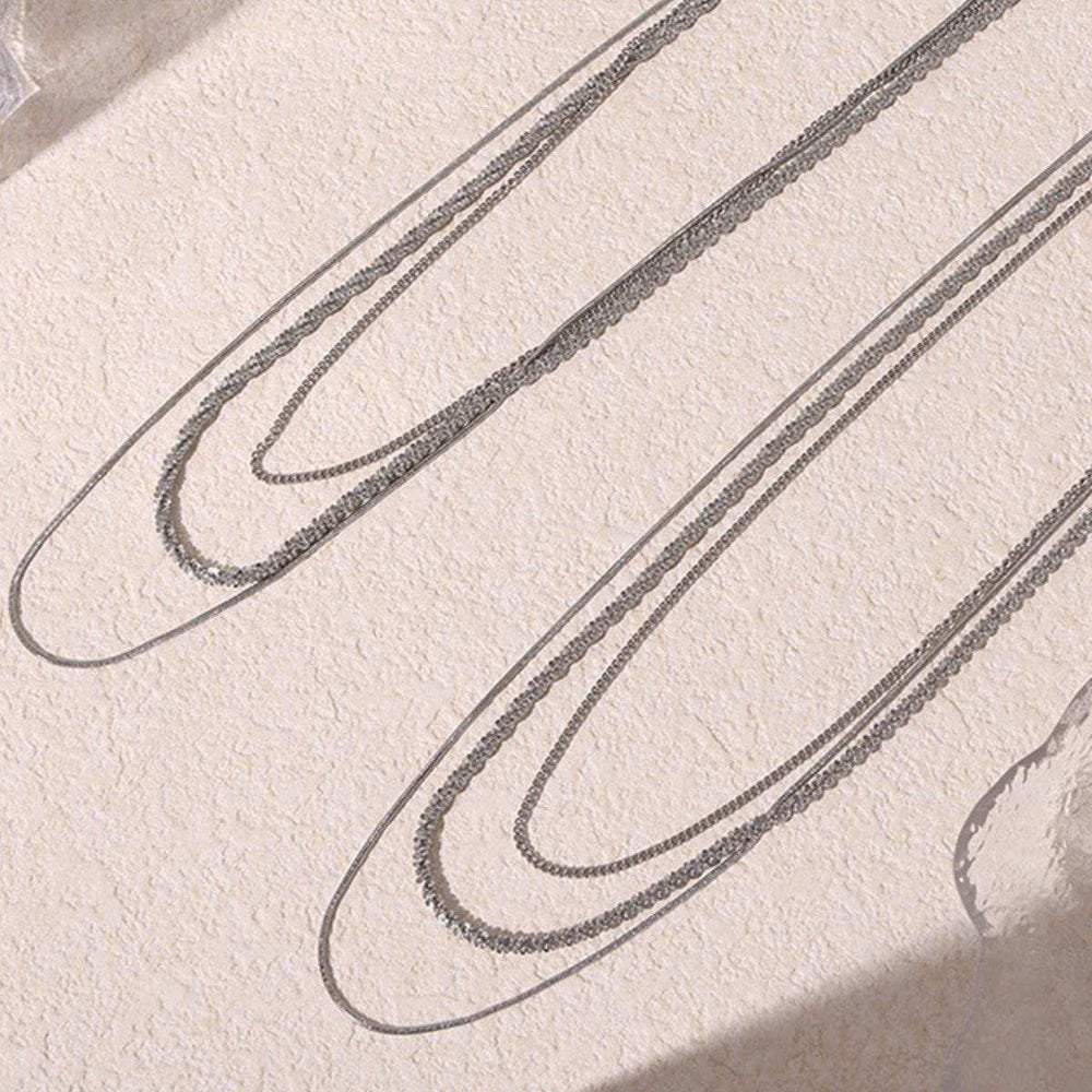 Titanium Steel Three-Layered Necklace - Trendsi - Flyclothing LLC