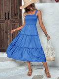 Tiered Smocked Wide Strap Cami Dress Trendsi