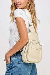 Fame Textured PU Leather Sling Bag - Trendsi