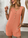 Pocketed Round Neck Sleeveless Romper - Trendsi - Flyclothing LLC