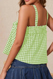 Tied Front Textured Square Neck Cami - Trendsi - Flyclothing LLC