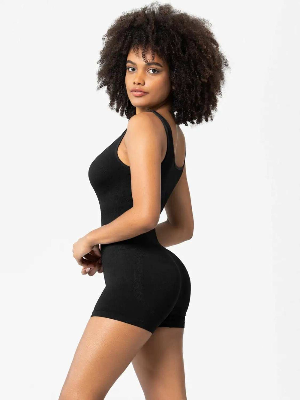 Scoop Neck Wide Strap Shaping Romper - Trendsi - Flyclothing LLC