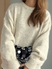 Round Neck Long Sleeve Sweater - Trendsi