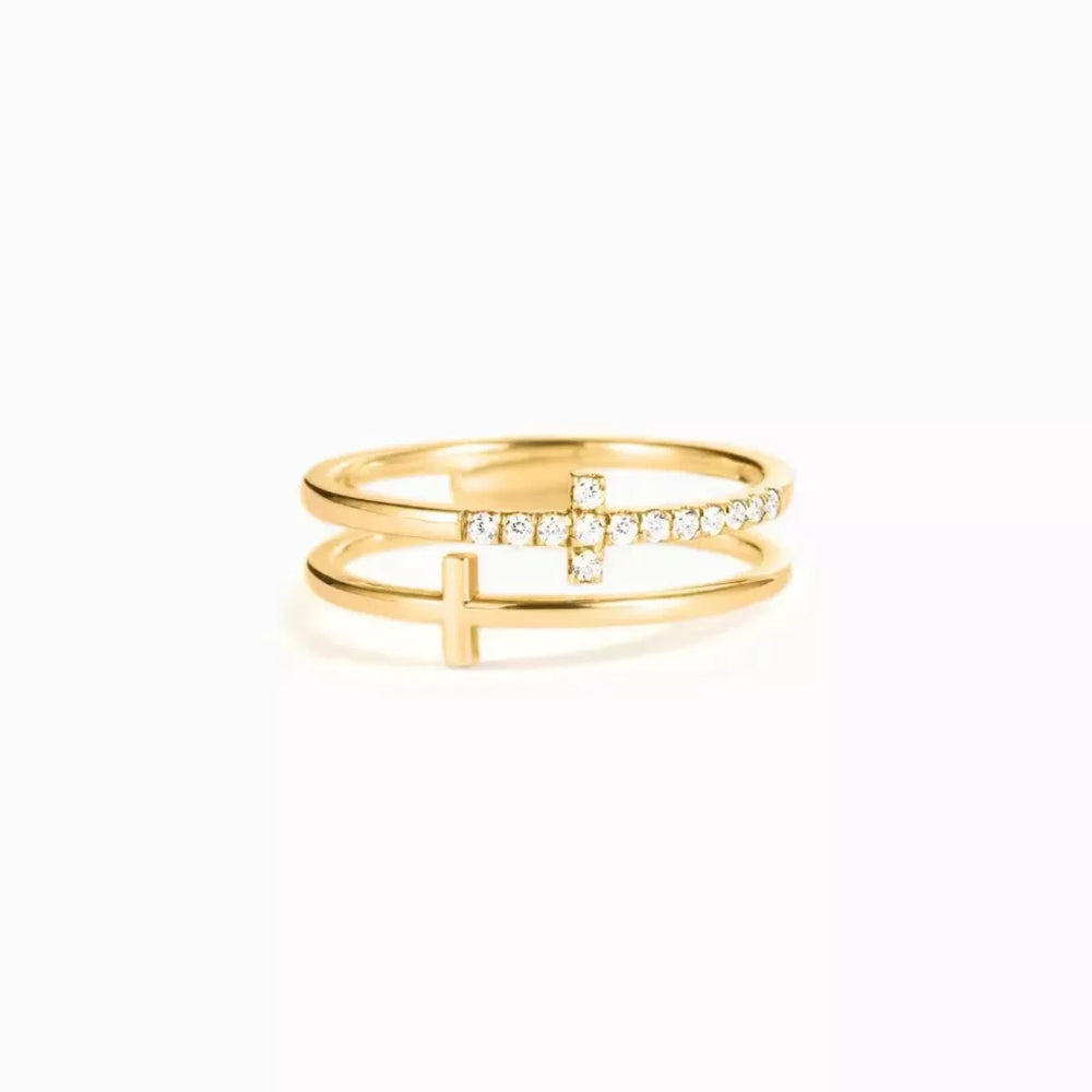Double Band Cross Ring - Trendsi - Flyclothing LLC
