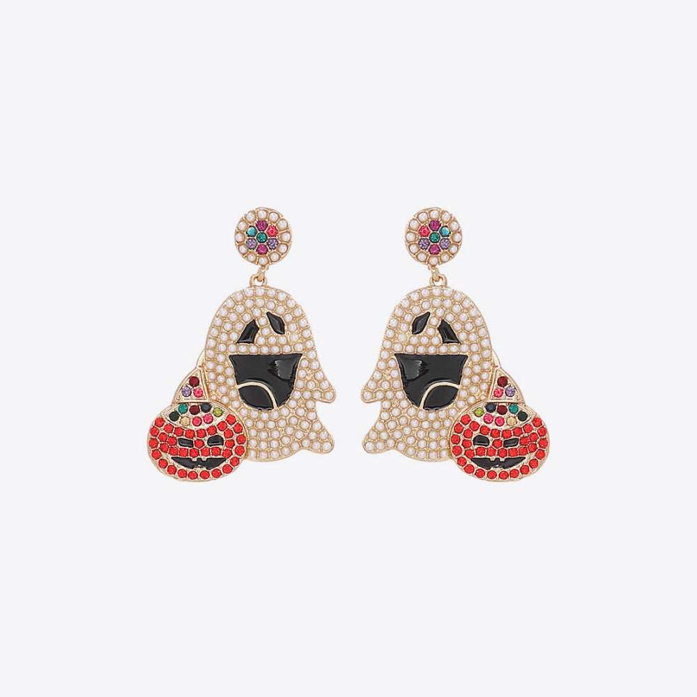 Ghost Rhinestone Alloy Earrings - Trendsi - Flyclothing LLC