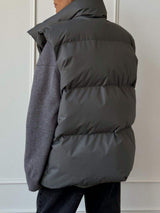 Zip Up Turtleneck Vest Coat - Trendsi - Flyclothing LLC
