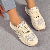 Lace Up Round Toe Sneakers - Trendsi - Flyclothing LLC