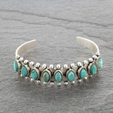 Artificial Turquoise Alloy Open Bracelet - Trendsi - Flyclothing LLC