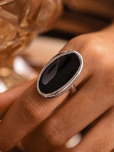 Stainless Steel Oil Drip Elliptical Open Ring - Trendsi - Flyclothing LLC