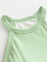 Ribbed Grecian Neck Cropped Tank with Chest Pads - Trendsi - Flyclothing LLC