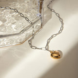 Stainless Steel Heart Pendant Necklace - Trendsi