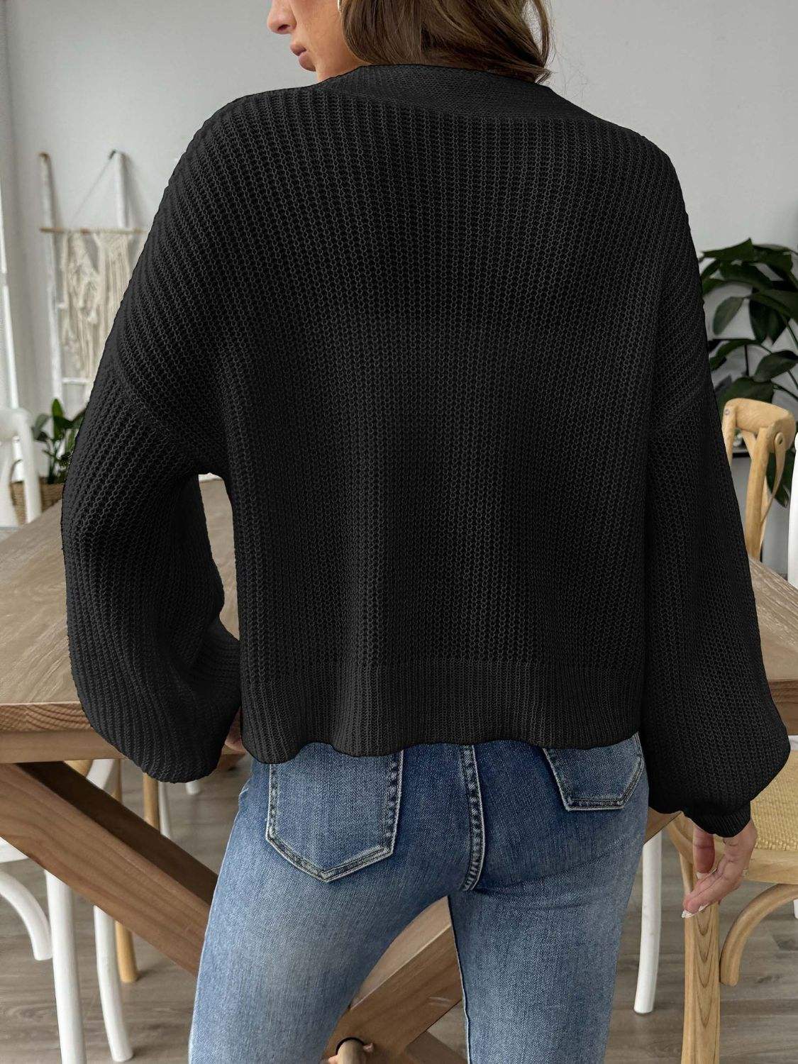 Heart Button Down V-Neck Long Sleeve Cardigan - Trendsi - Flyclothing LLC